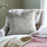 Laura Ashley Barley Embossed 50cm x 50cm Filled Cushion Steel Grey