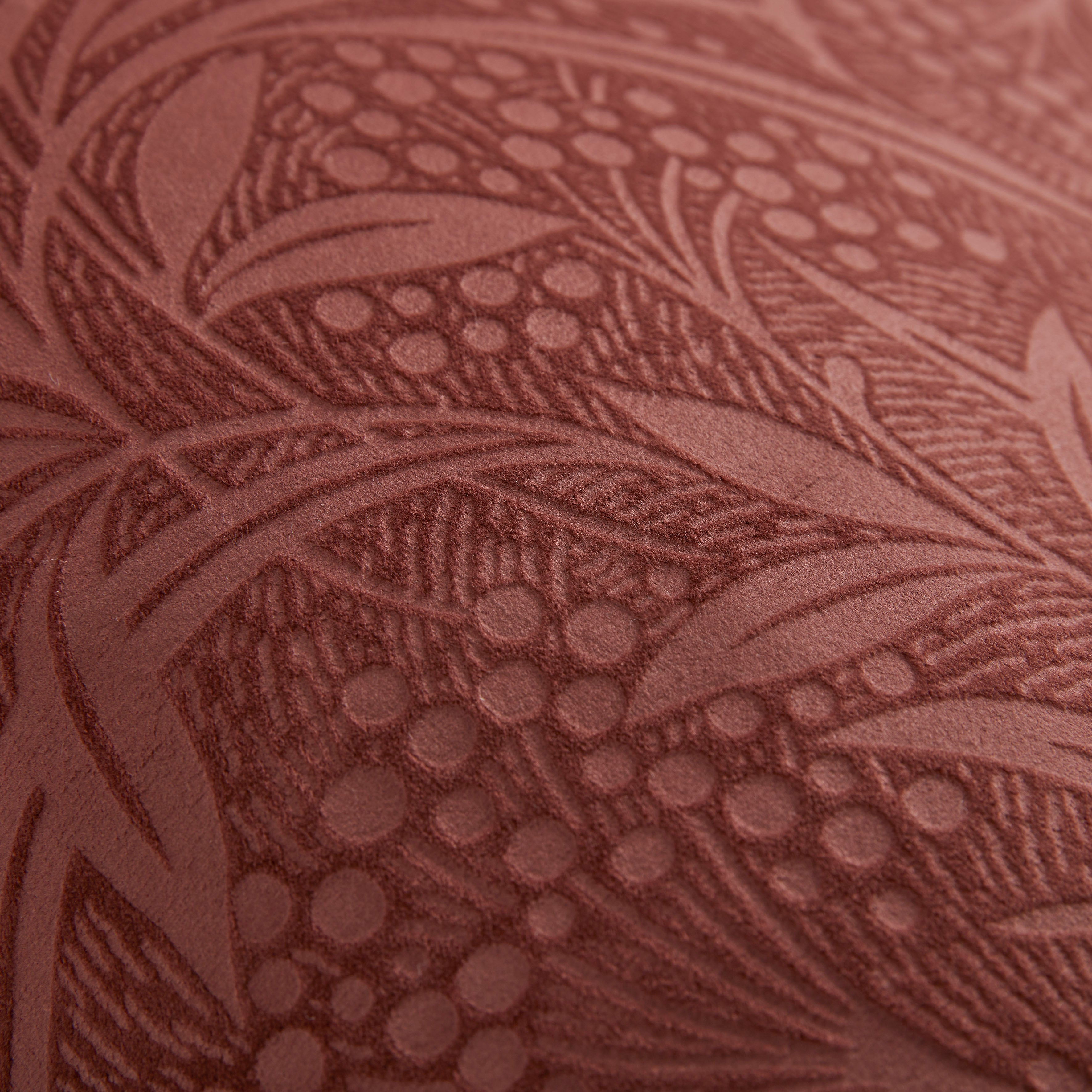 BarleyEmbossedTerracottaCushionDetail50x50