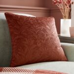 Laura Ashley Barley Embossed 50cm x 50cm Filled Cushion Terracotta