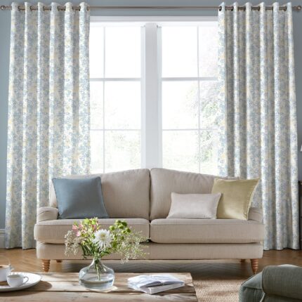 Laura Ashley Conwy Made to Measure Curtain Blue Sky