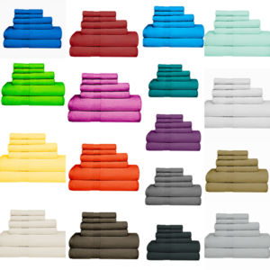 6 Piece 100% Cotton Towel Set – 500 GSM Soft & Absorbent Bath, Hand & Face Towels