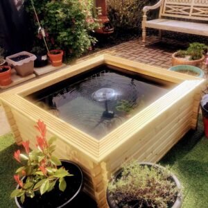 120 Gallon Square Wooden Norlog Pond, 510mm high