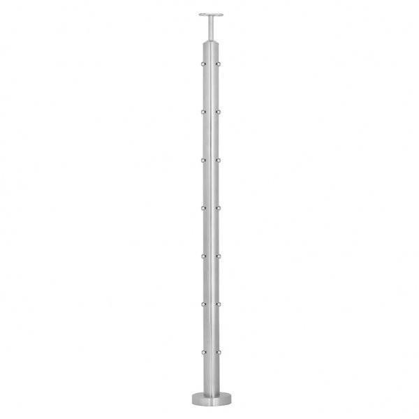 Wire Rope Corner Post C/W Base/Cover/Saddle & Eyebolts - 48.3mm -316l