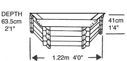 25 Gallon Flat-Back Wooden Norlog Pond, 410mm high - Image 2