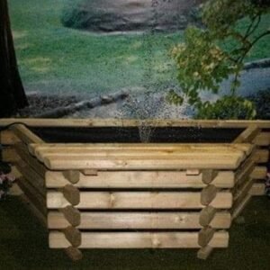 25 Gallon Flat-Back Wooden Norlog Pond, 410mm high