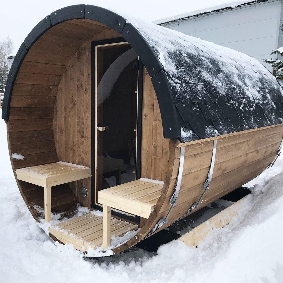 250cm Outdoor Barrel Sauna | Thermowood | Wood-Fired or Electric | Layzee Living - Image 24