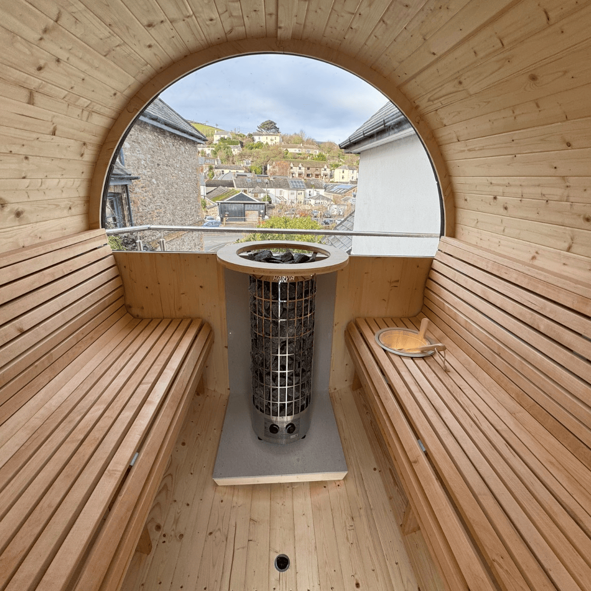 250cm Outdoor Barrel Sauna | Thermowood | Wood-Fired or Electric | Layzee Living - Image 8