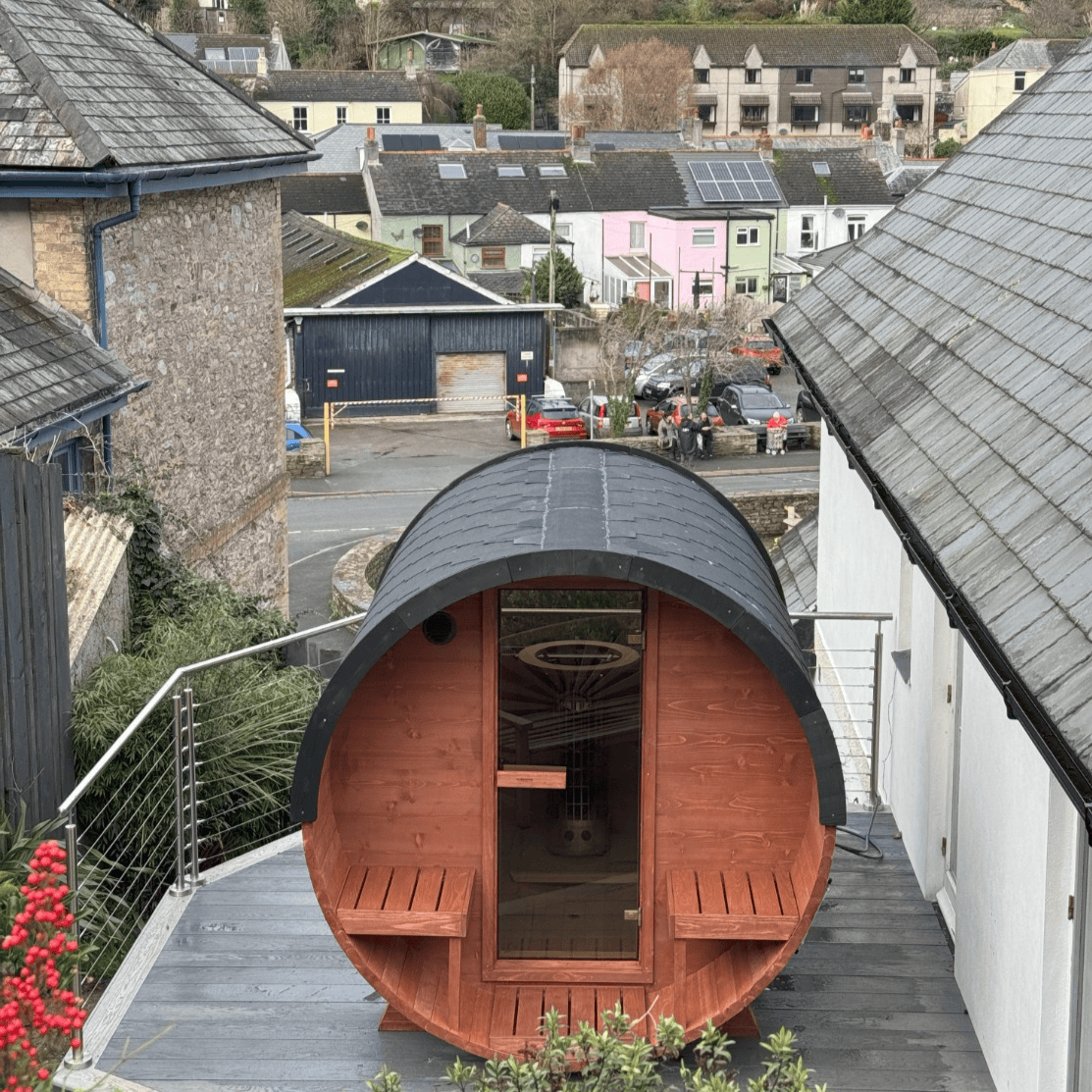 250cm Outdoor Barrel Sauna | Thermowood | Wood-Fired or Electric | Layzee Living - Image 10