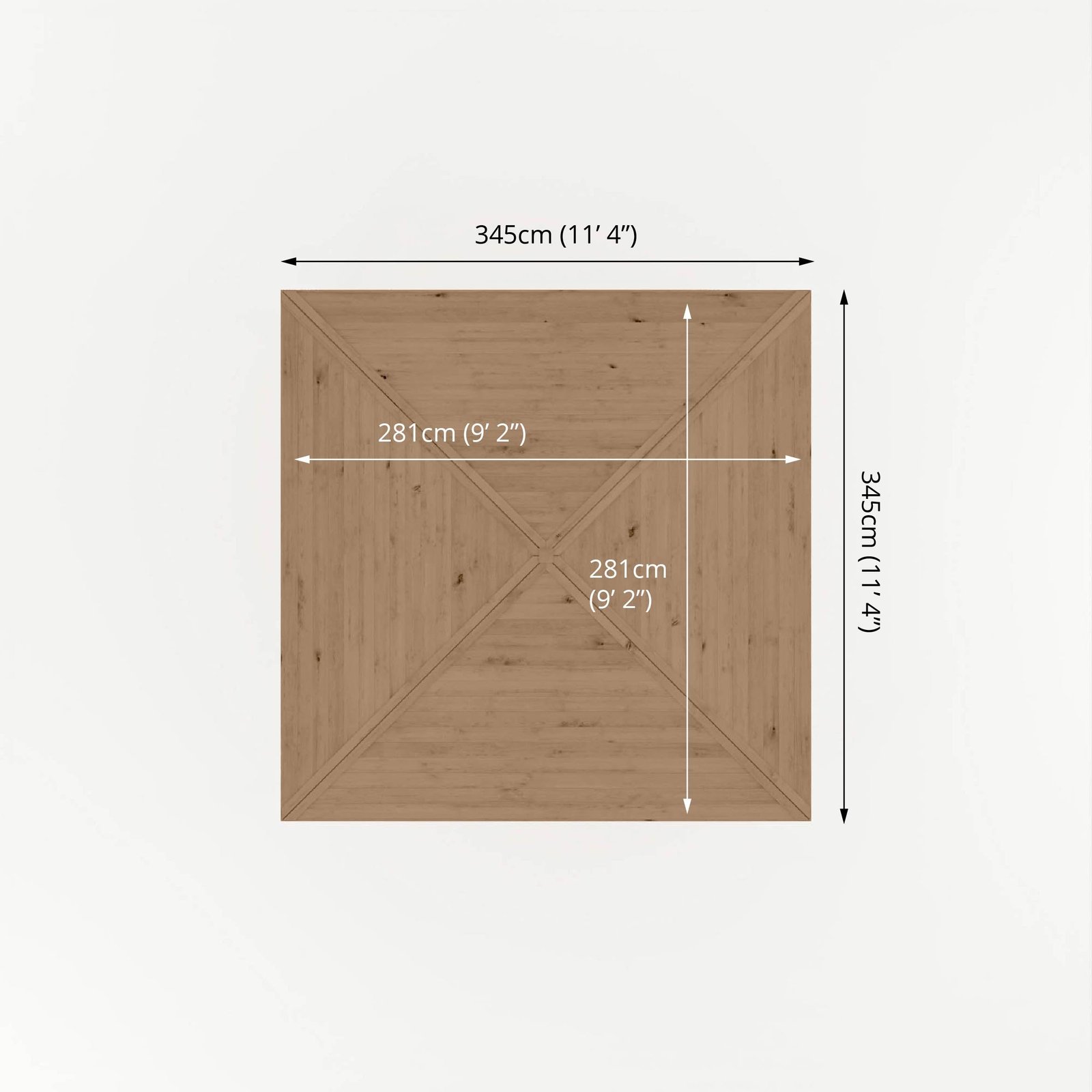 3m x 3m Pressure Treated Gazebo with Tongue & Groove Roof - Image 8