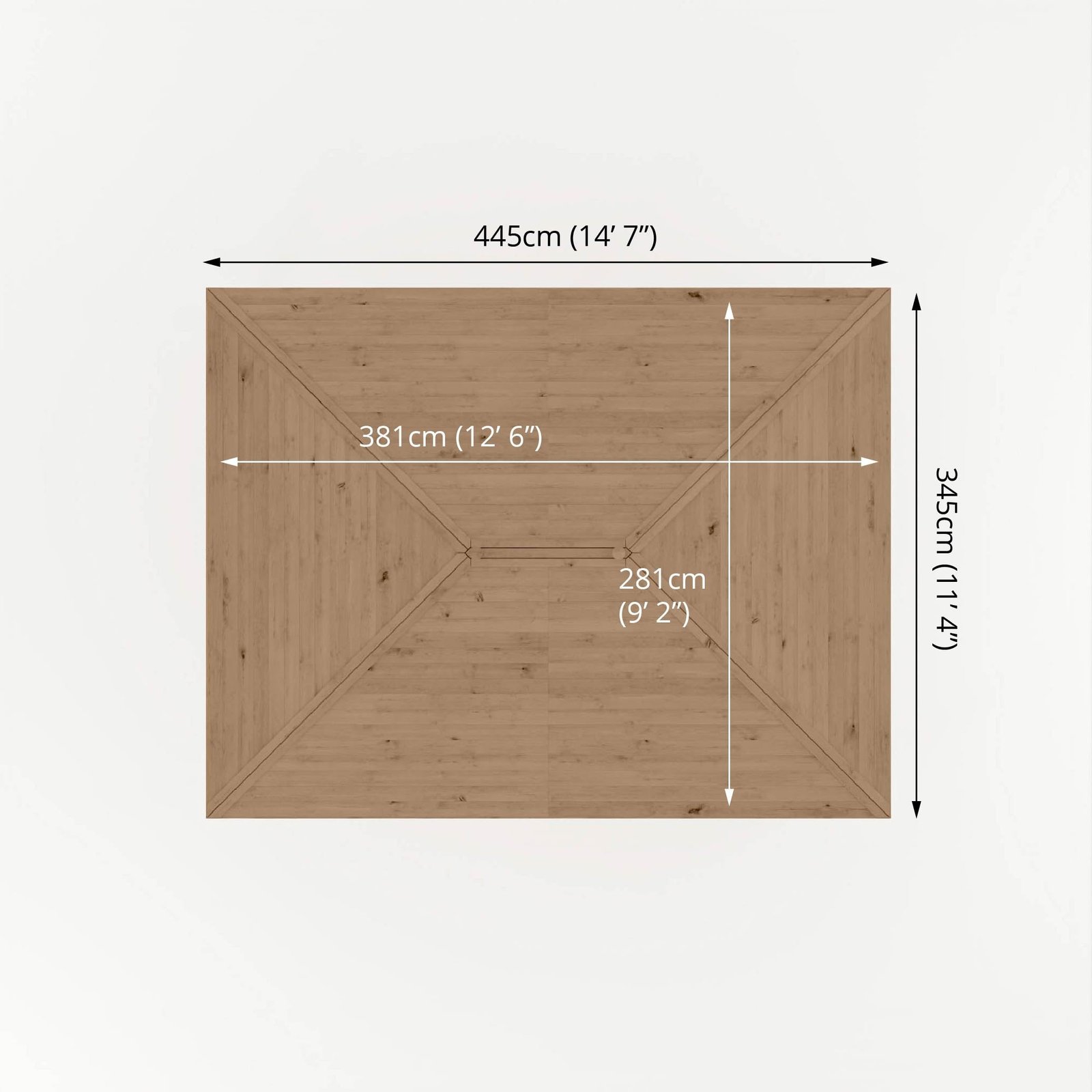 4m x 3m Pressure Treated Gazebo with Tongue & Groove Roof - Image 9