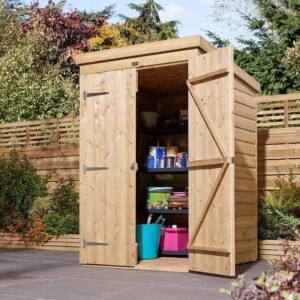 4x4 Shiplap Pent Shed Double Door