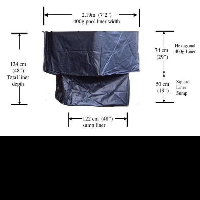 7.6ft 600 Gallon Hexagonal Wooden Norlog Koi Pond, 750mm high (plus depth of sump underground) - Image 5