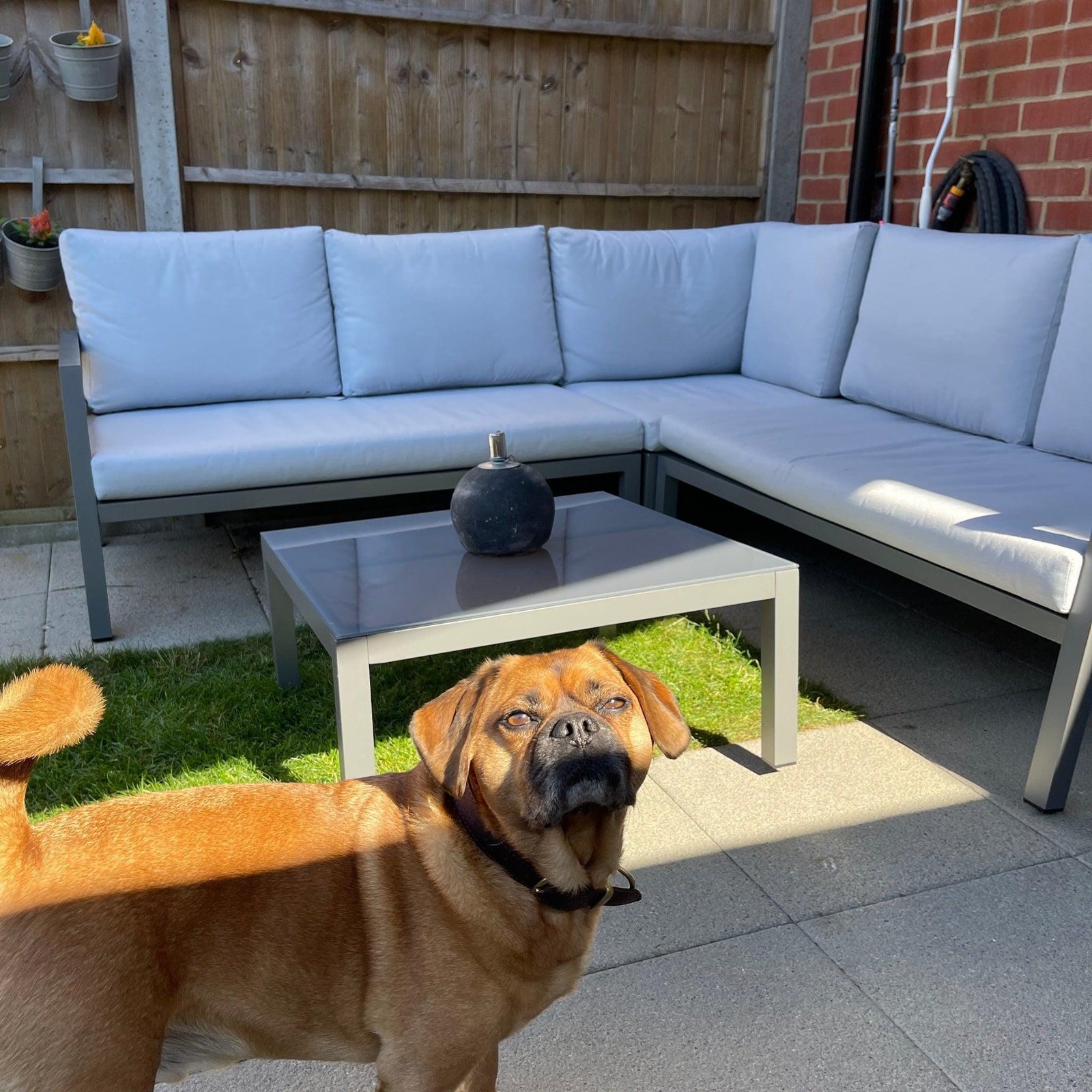 Aluminium Outdoor Corner L-Shaped Sofa and table Set - Image 3