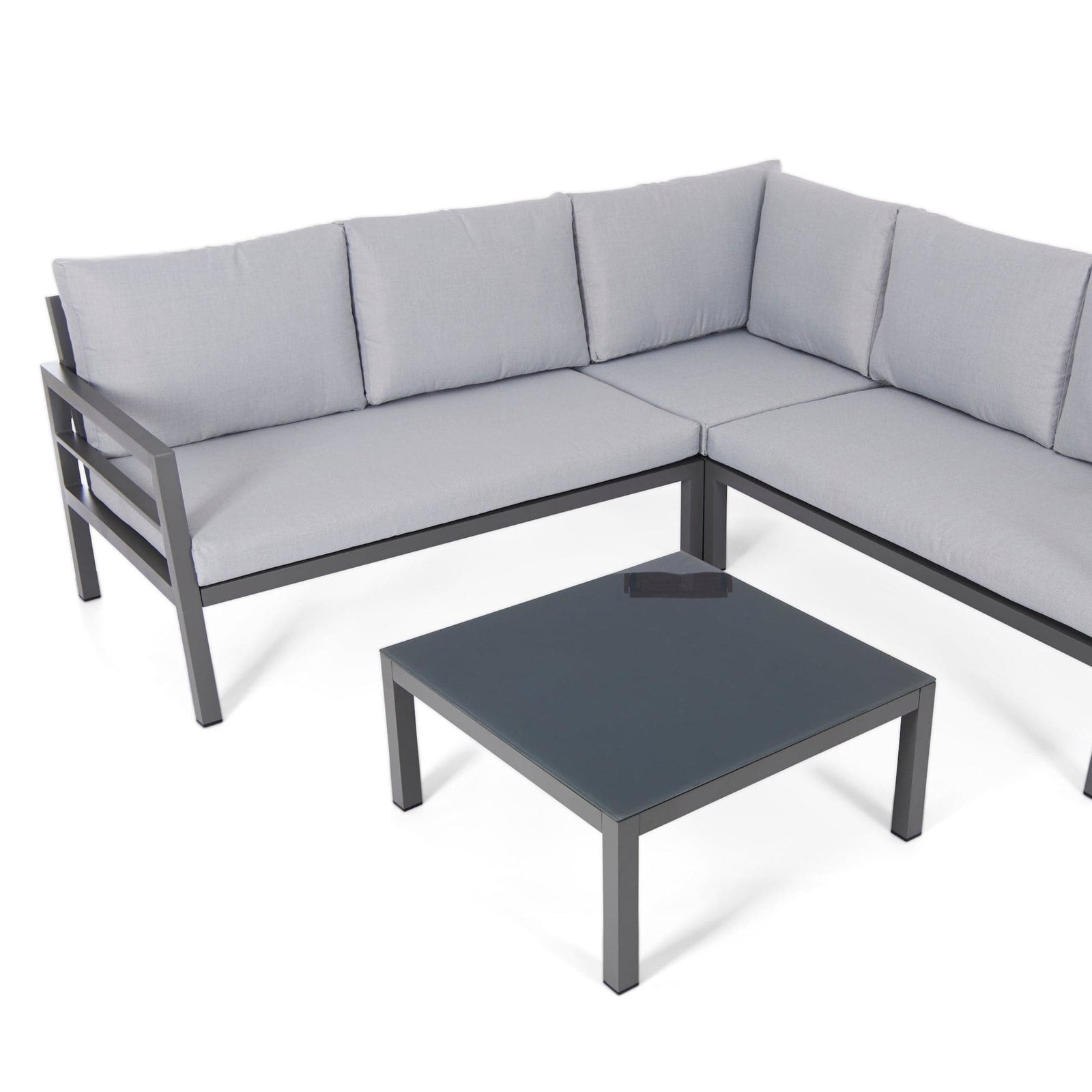 Aluminium Outdoor Corner L-Shaped Sofa and table Set - Image 6