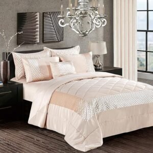 Atlanta Quilted Satin Sequence Design Bedspread Comforter with Pillow Case