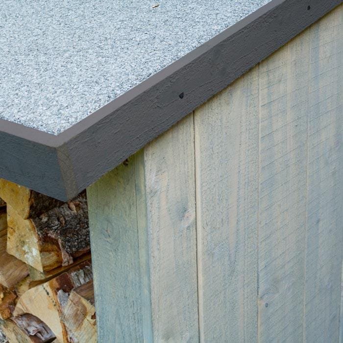 Dark Grey Log Store, tongue and groove walls and floor, felt roof - Image 2