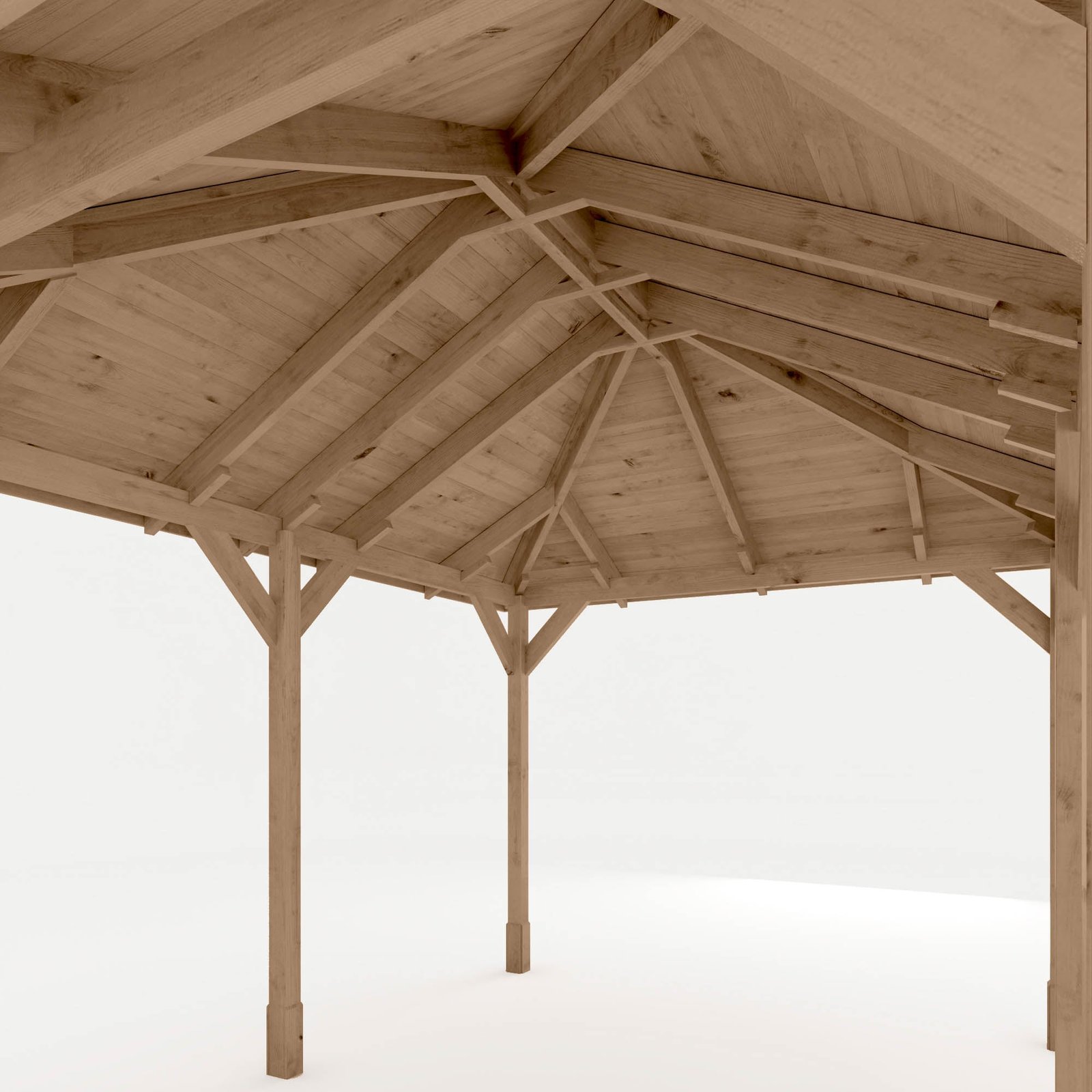 4m x 3m Pressure Treated Gazebo with Tongue & Groove Roof - Image 4