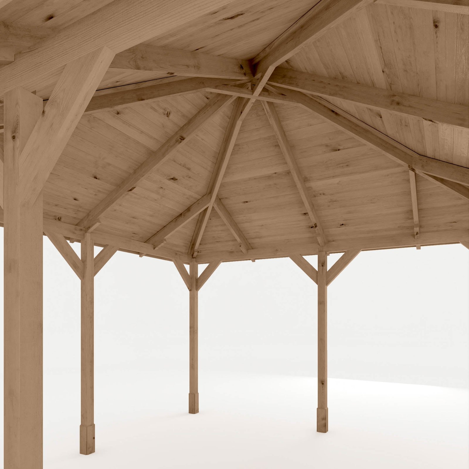 4m x 4m Pressure Treated Gazebo with Tongue & Groove Roof - Image 3
