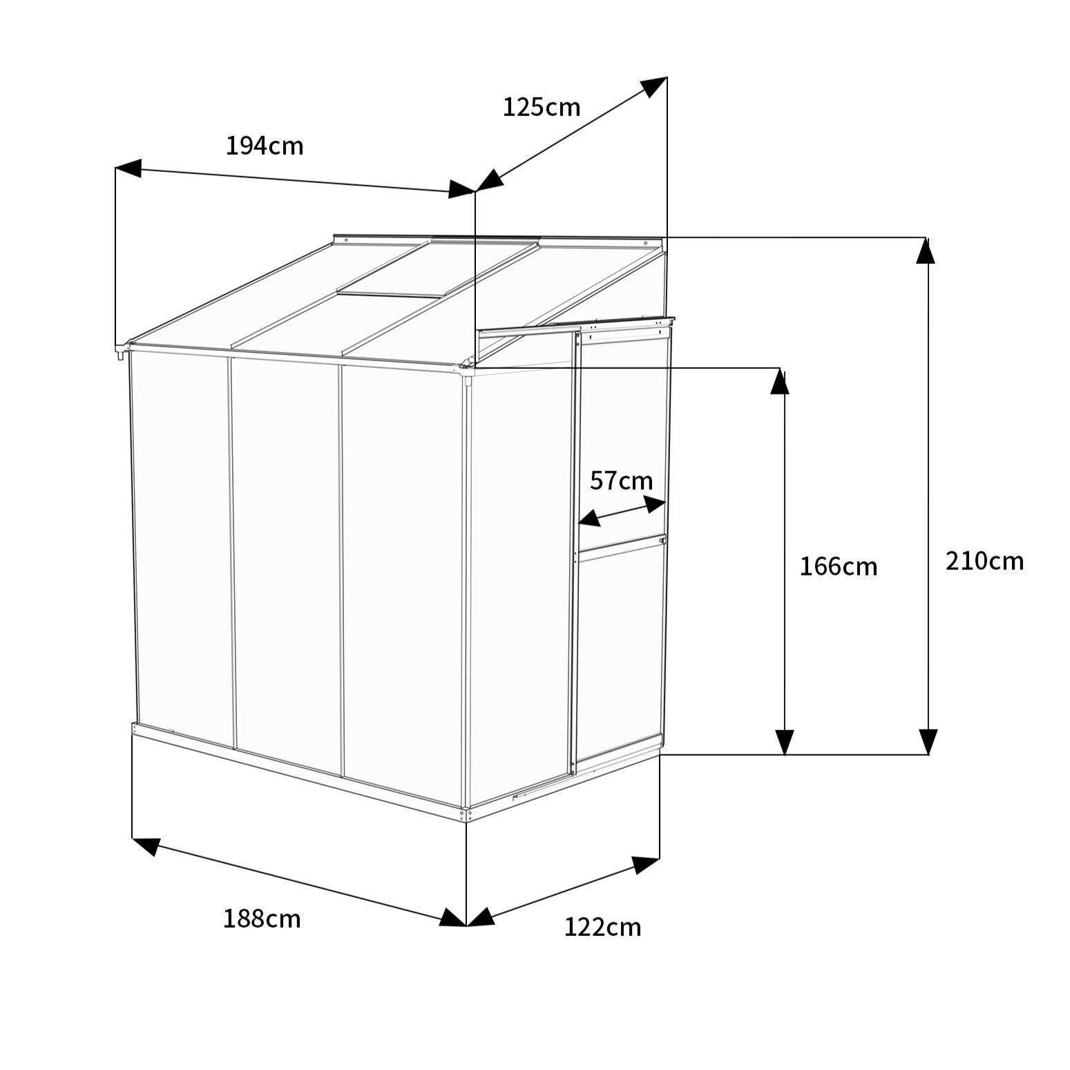 4 x 6 Metal Lean-to Greenhouse with Polycarbonate - Image 4