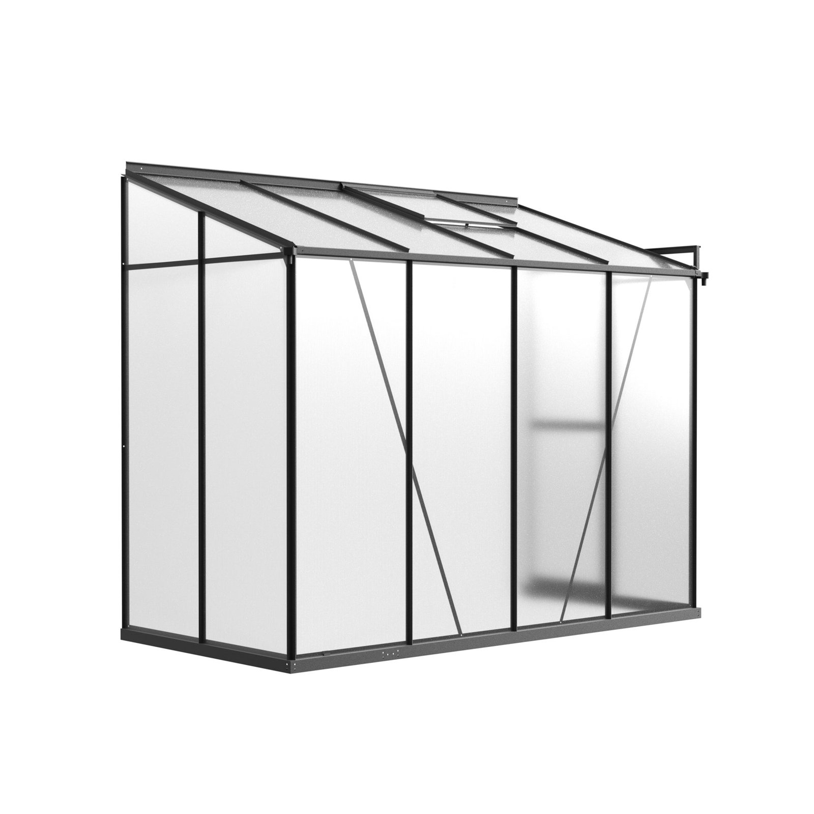 4 x 8 Metal Lean-to Greenhouse with Polycarbonate - Image 3