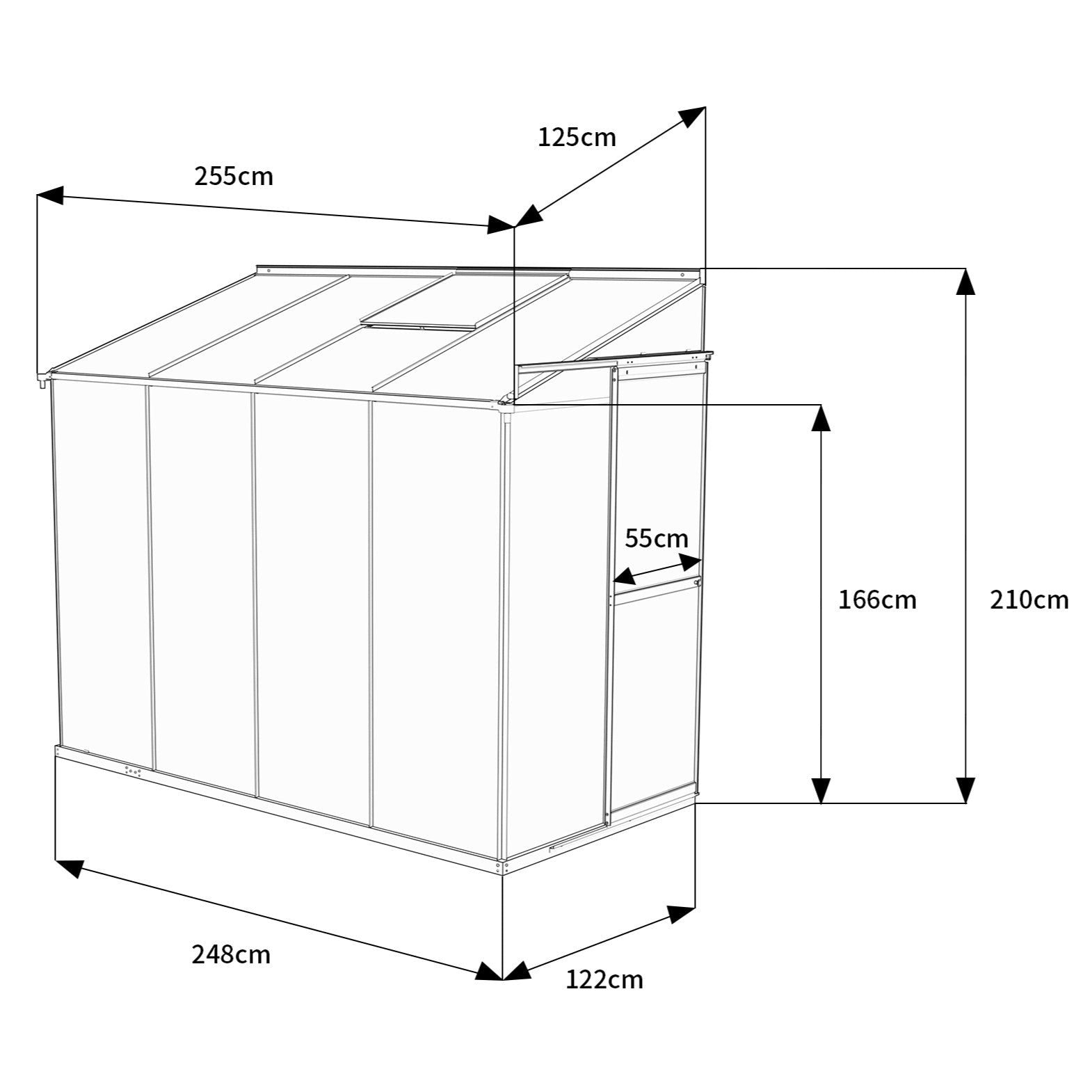 4 x 8 Metal Lean-to Greenhouse with Polycarbonate - Image 4