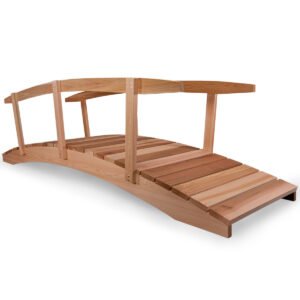 12-ft Western Red Cedar Garden Bridge – Handcrafted Landscape Accent for Yards & Ponds