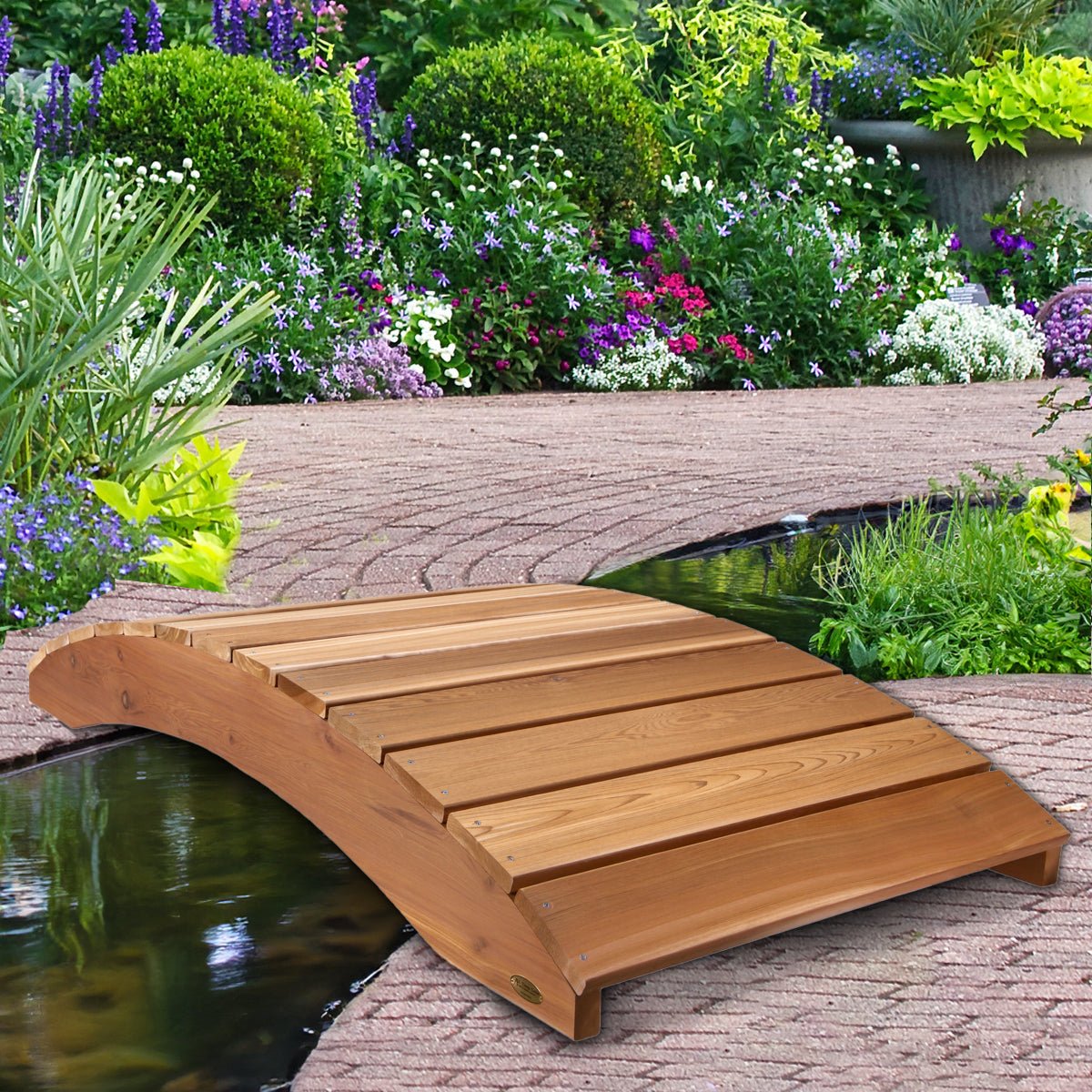 6-ft Low Profile Cedar Garden Bridge – Decorative Wooden Footbridge for Yards & Ponds - Image 21