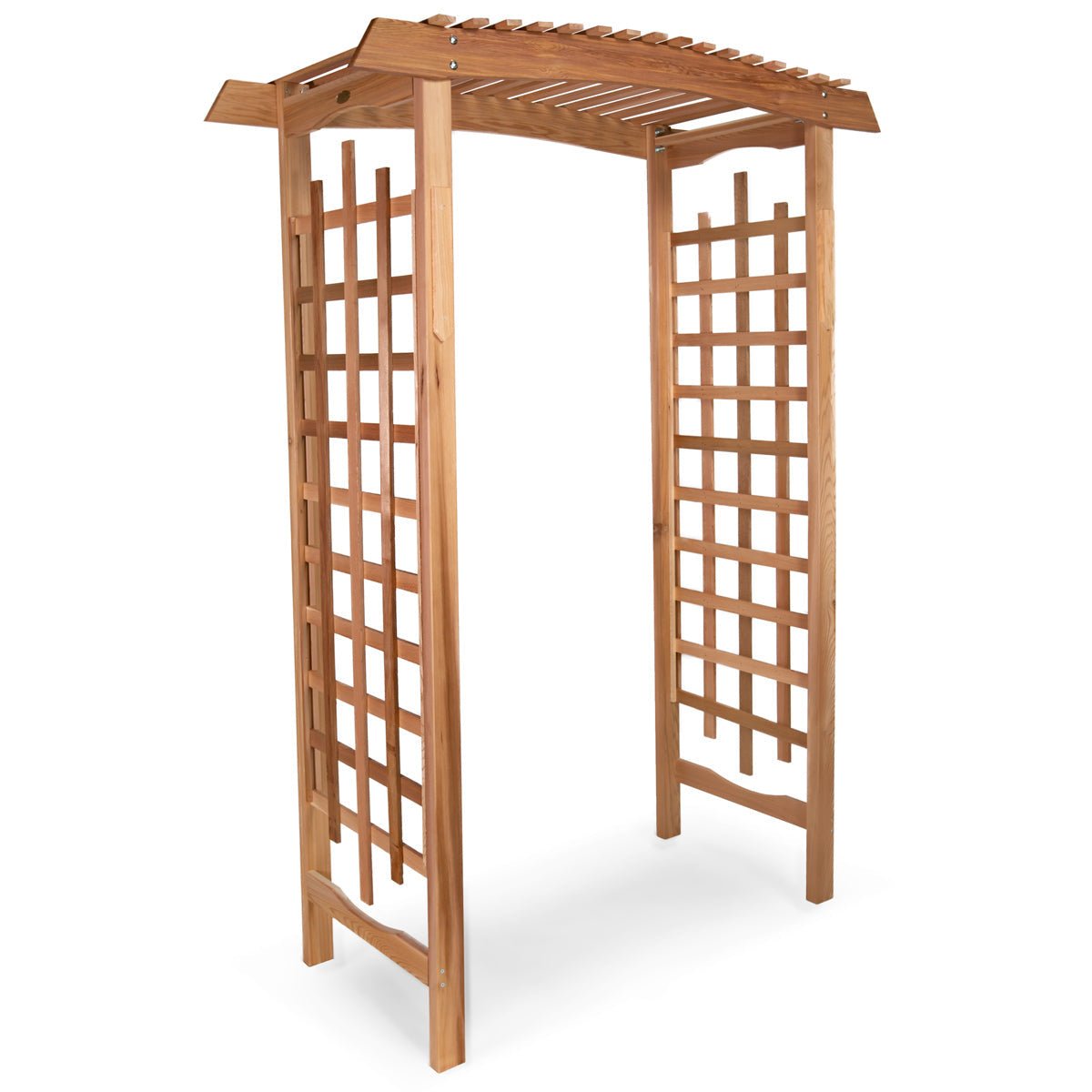 5' - Cedar Pagoda Arbor – Elegant Wooden Garden Arch for Vines & Entrances