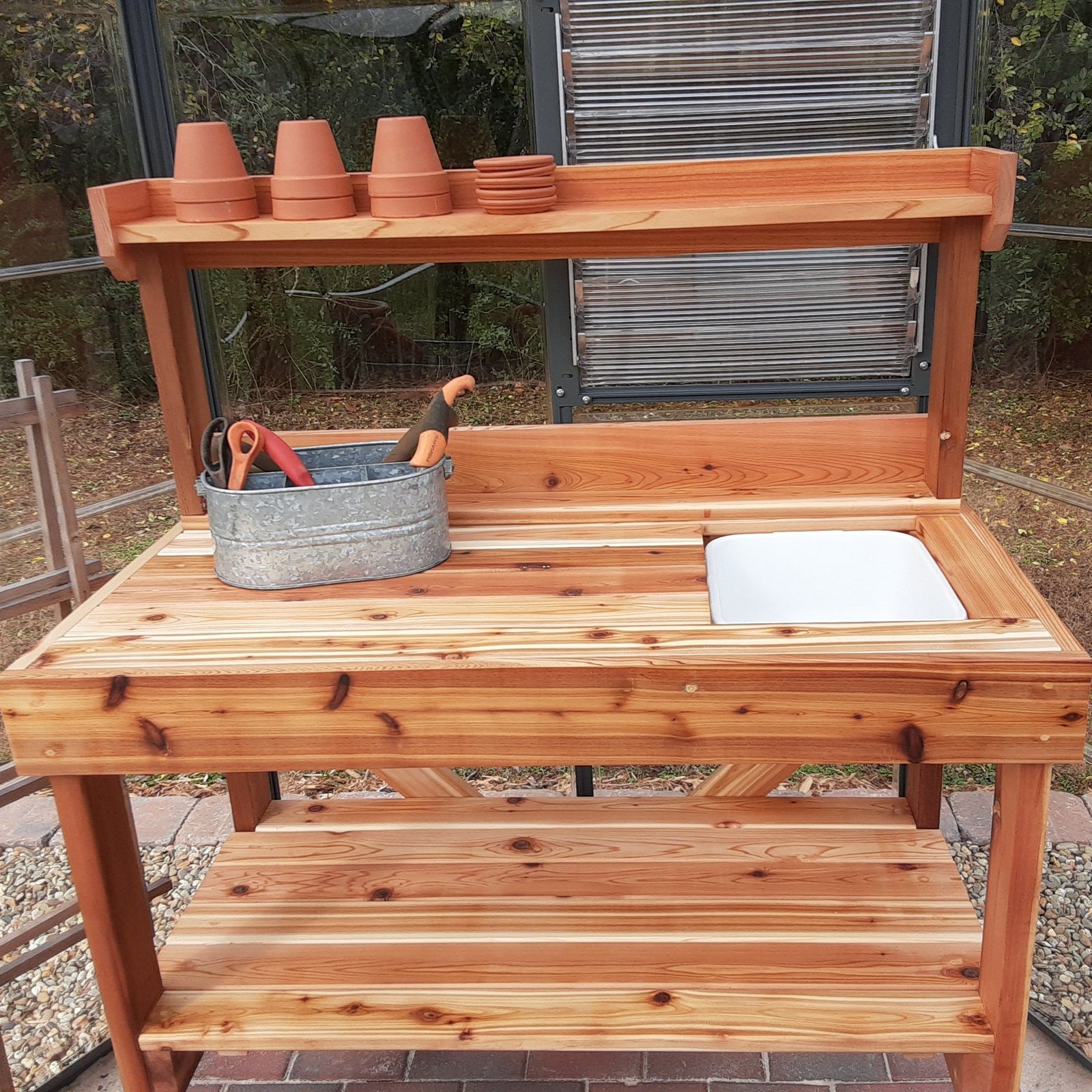 DIY Potting Bench with Sink & Shelves - Image 2