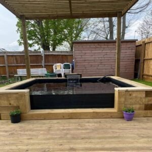 Wooden Sleeper Koi LayzeePond® With Window | 200mm walls