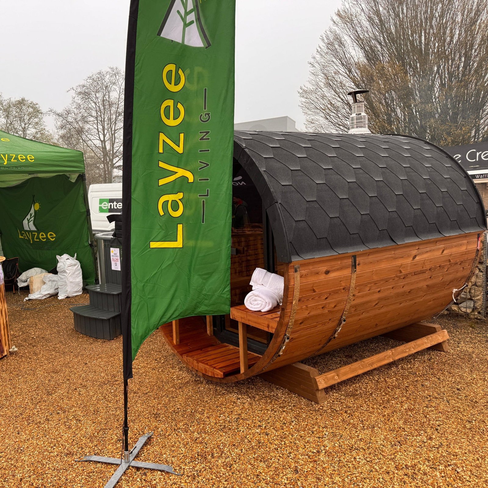 250cm Outdoor Barrel Sauna | Thermowood | Wood-Fired or Electric | Layzee Living - Image 9