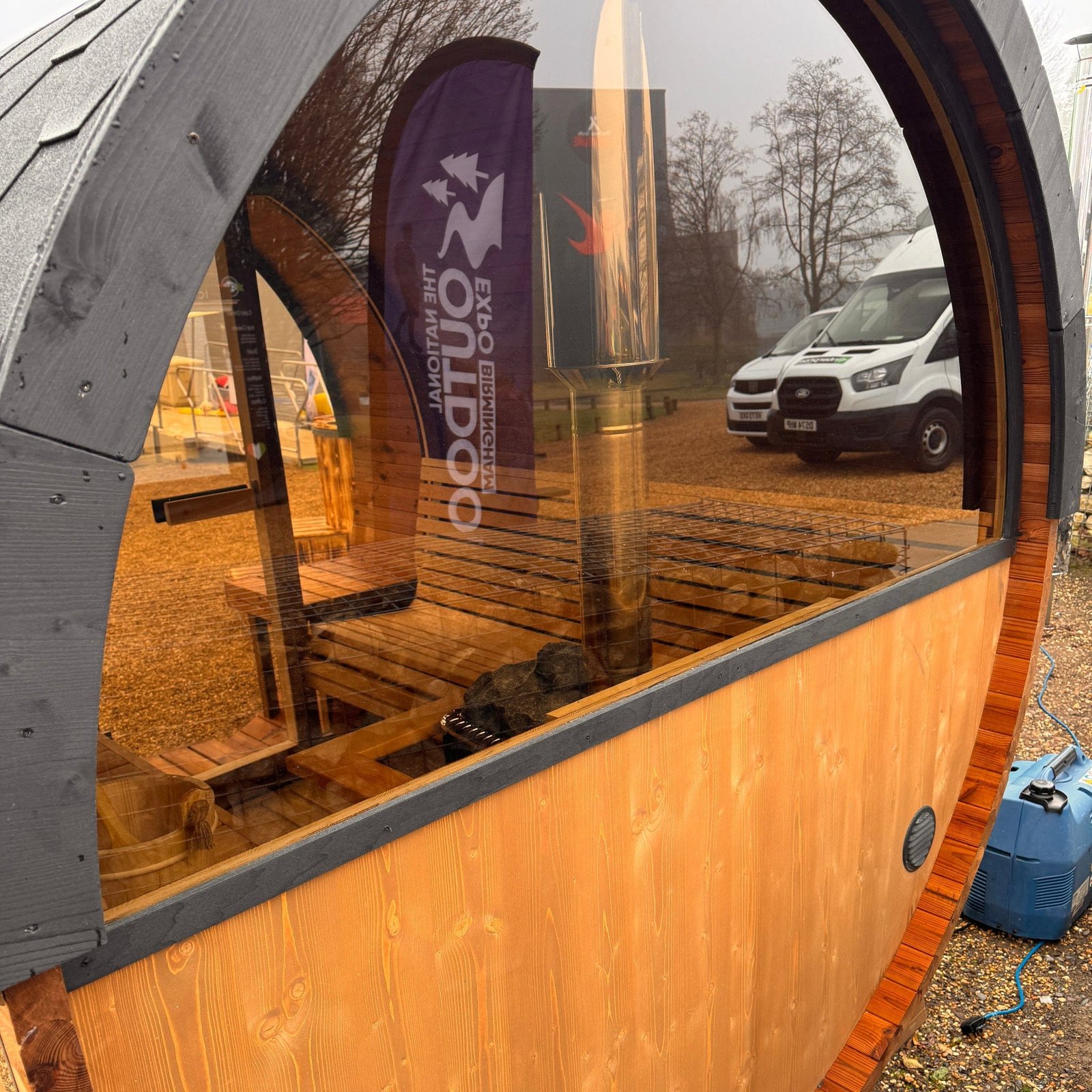 250cm Outdoor Barrel Sauna | Thermowood | Wood-Fired or Electric | Layzee Living - Image 17