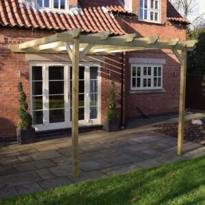 Large Size Redwood Lean-To Pergola | Complete DIY Kit