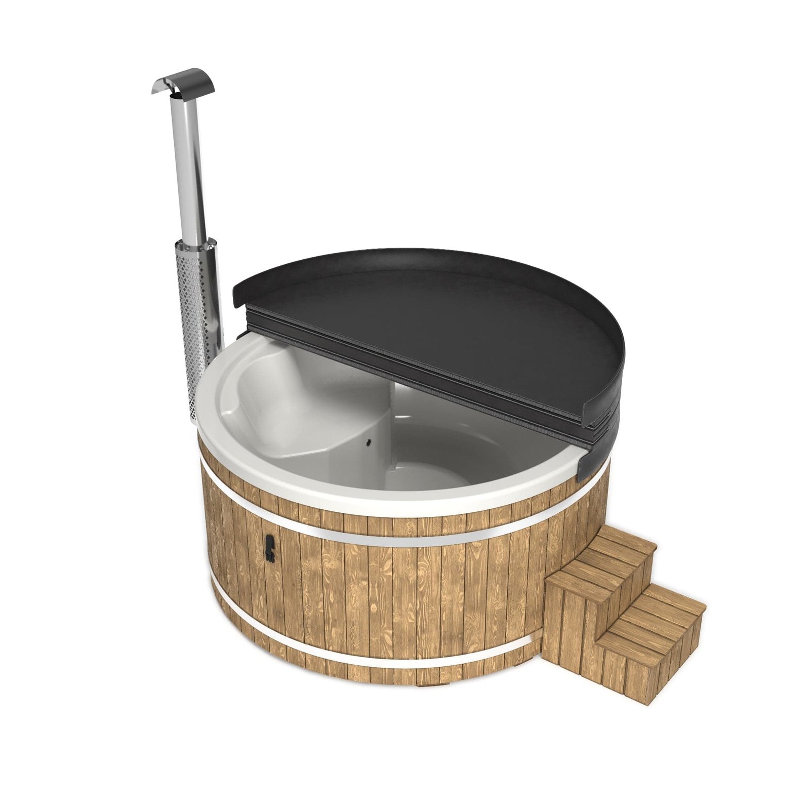 "Henri" XL 225cm Wood Fired Tub | Fibreglass Liner - Image 27