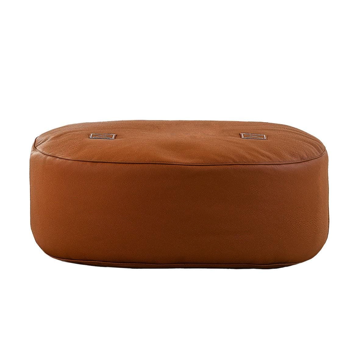 Oblong Luxurious Leather Pouff - By Trimm - Real Scandinavian Quality - Image 2