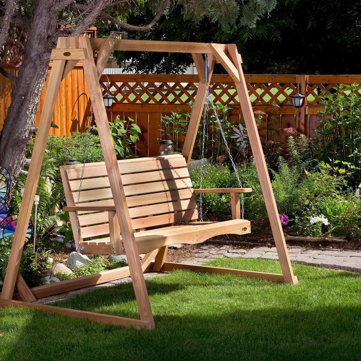 4' Cedar Porch Swing with Comfort Springs - Image 3