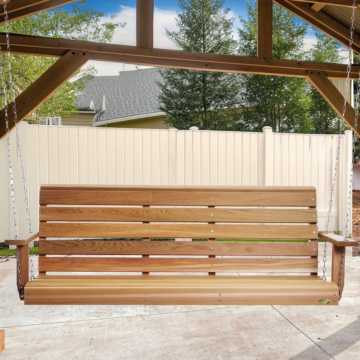6' Cedar Porch Swing with Comfort Springs - Image 8
