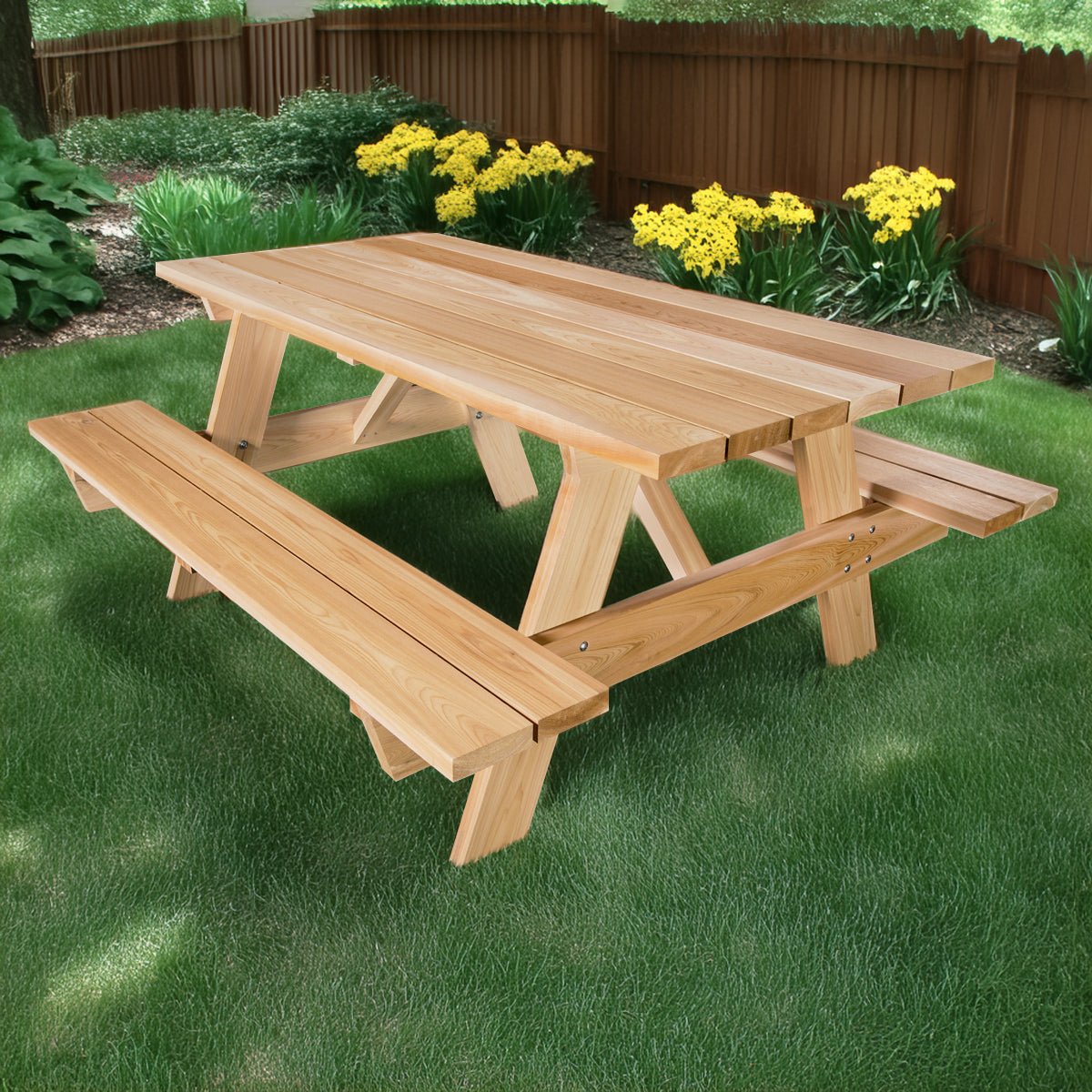 6-Ft Cedar Picnic Table - Image 7