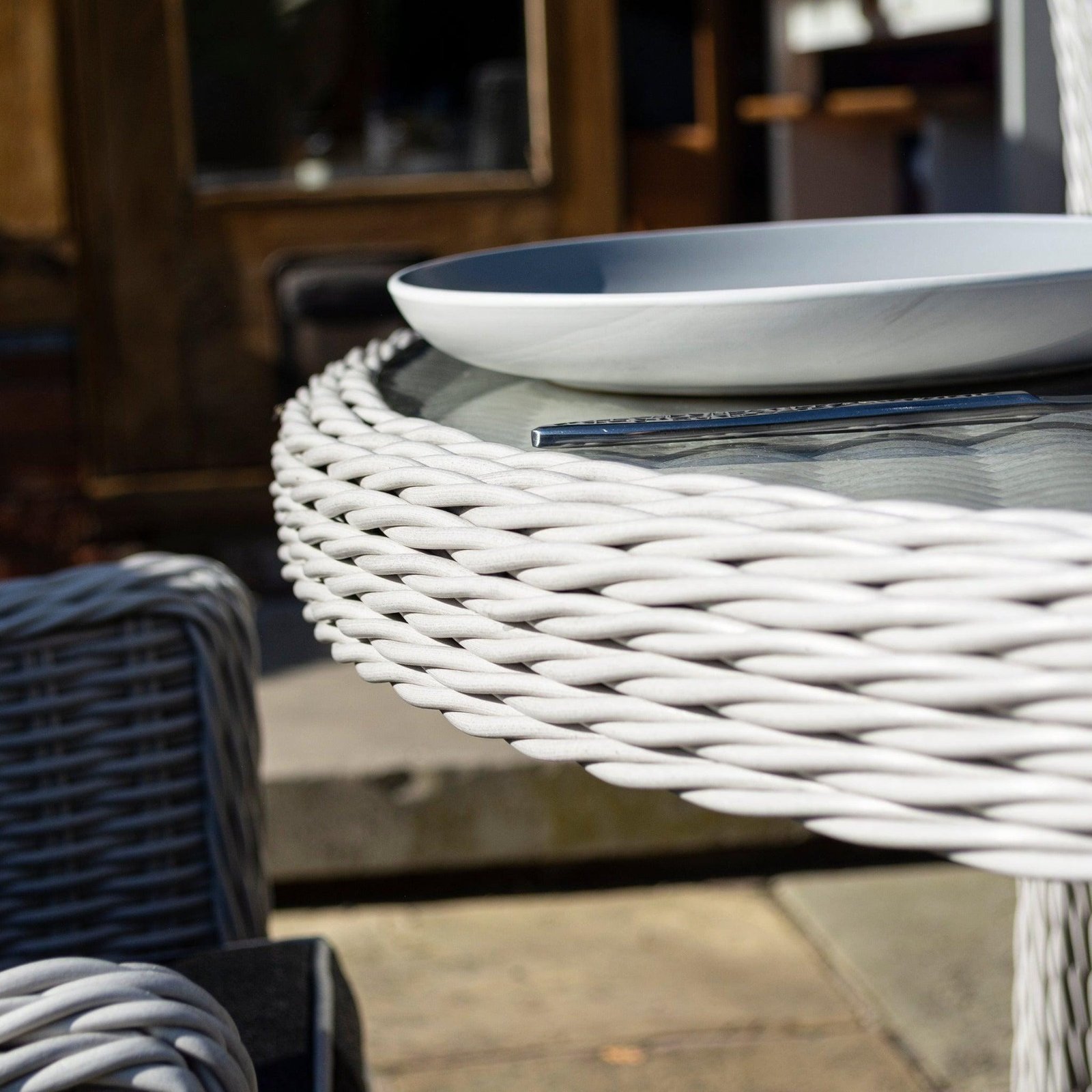 Rattan Effect Four Seater Dining Set - Two Colours - Image 11