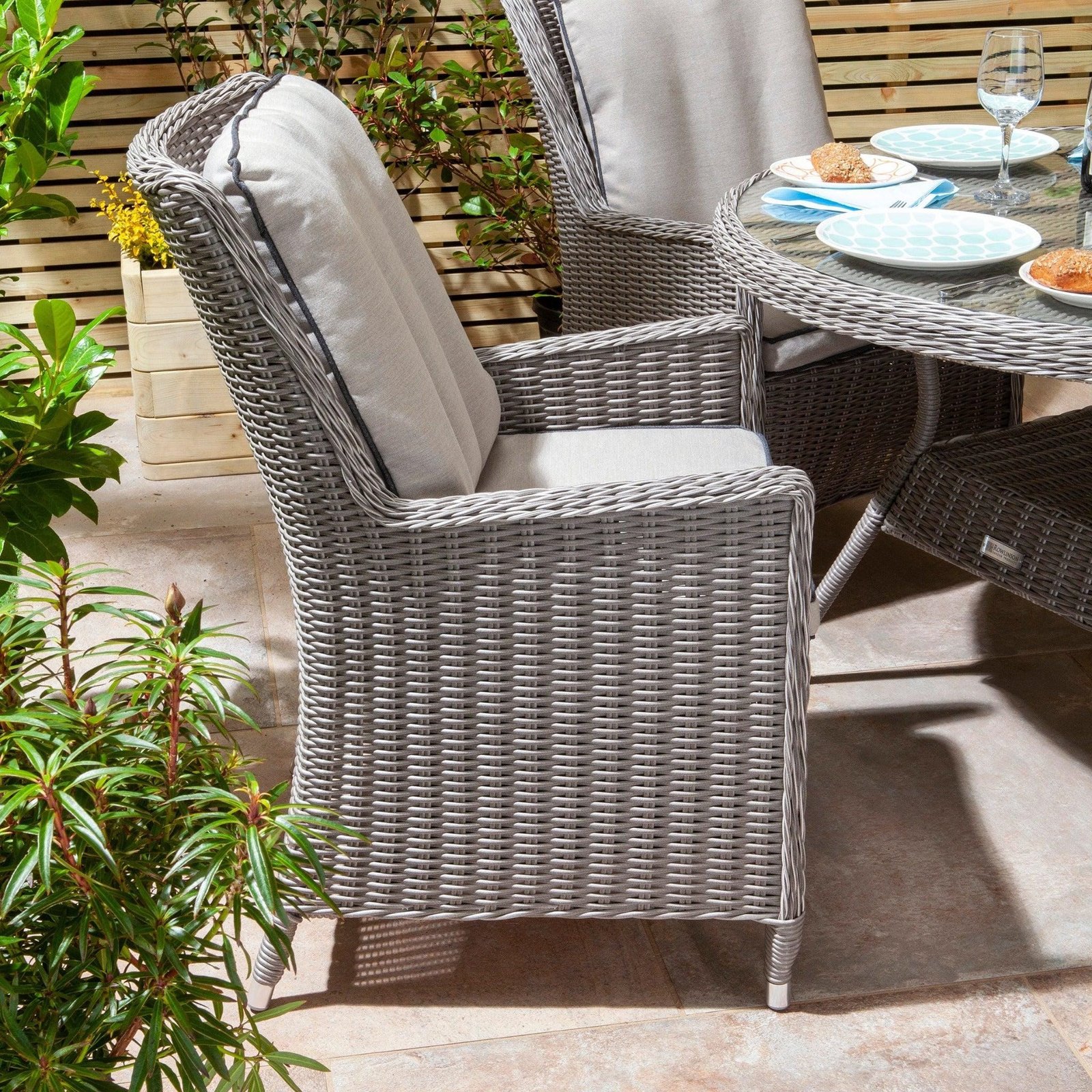 Rattan Effect Four Seater Dining Set - Two Colours - Image 2