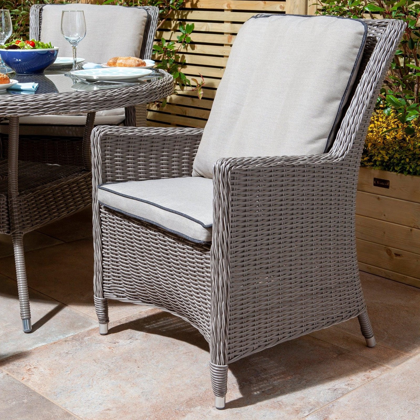 Rattan Effect Four Seater Dining Set - Two Colours - Image 3
