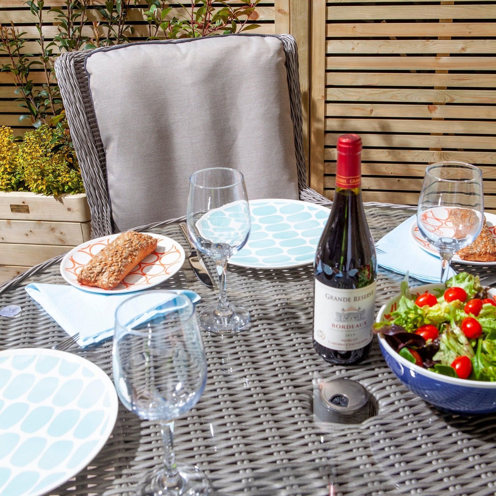 Rattan Effect Four Seater Dining Set - Two Colours - Image 4