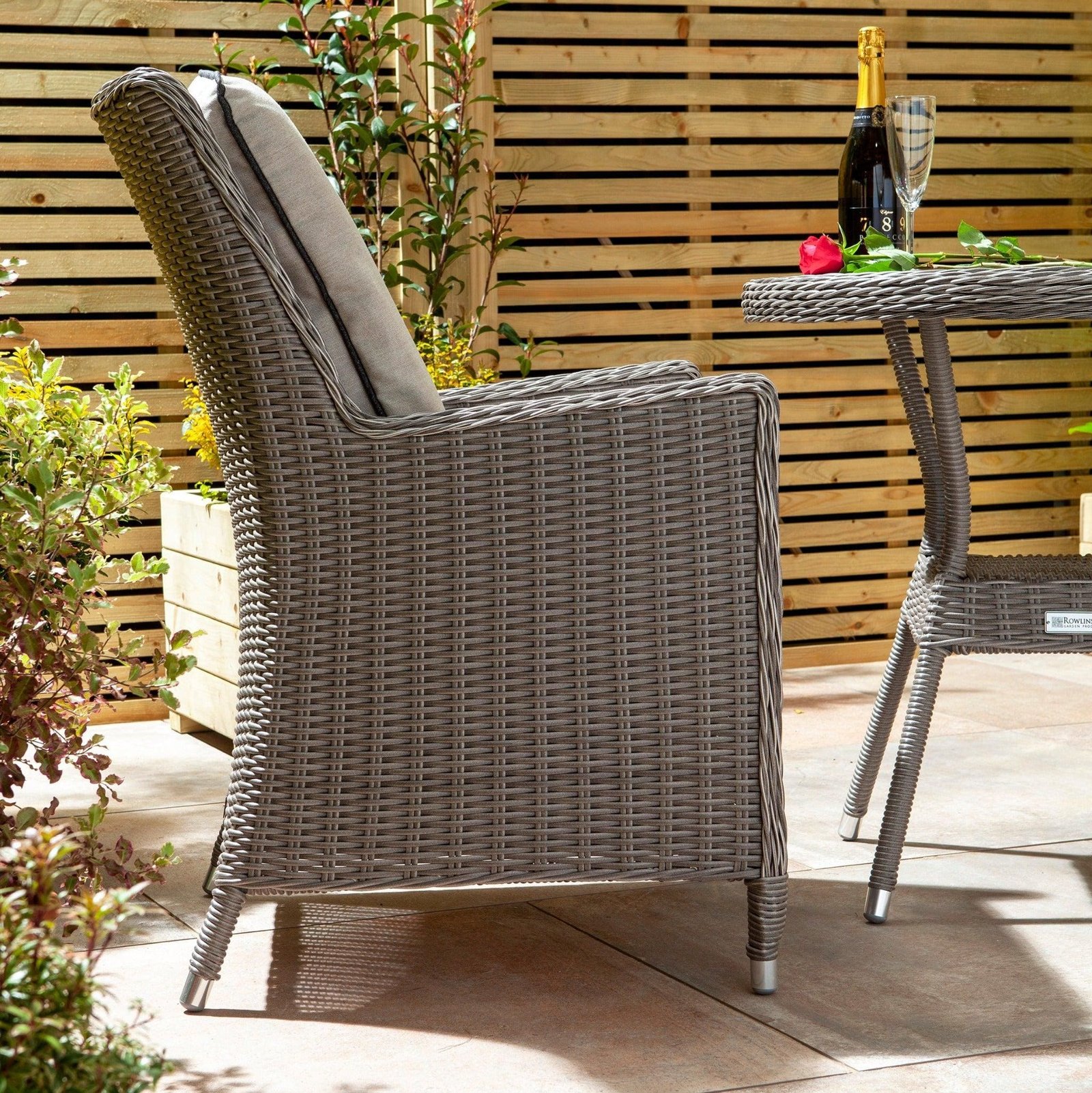 Rattan Effect Two Seater Bistro Set - Two Colours - Image 3