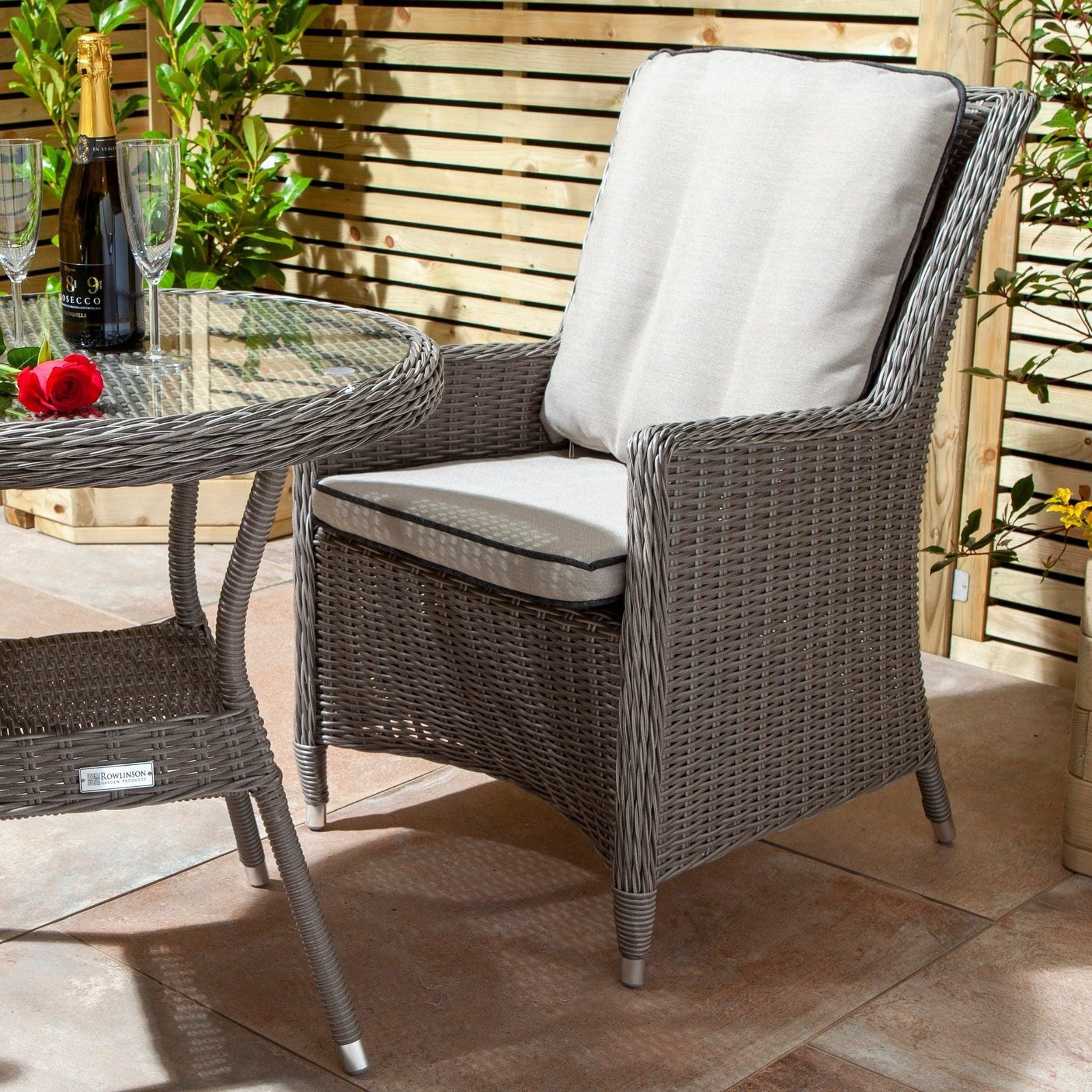 Rattan Effect Two Seater Bistro Set - Two Colours - Image 7