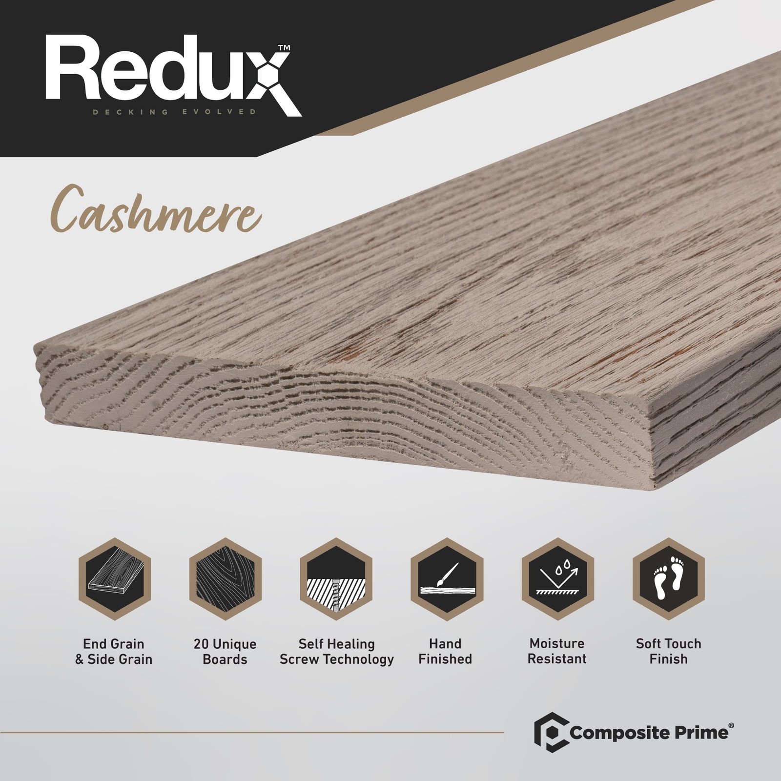 Redux - Deck Board 22 x 176 x 3600mm - Composite Prime - Image 3