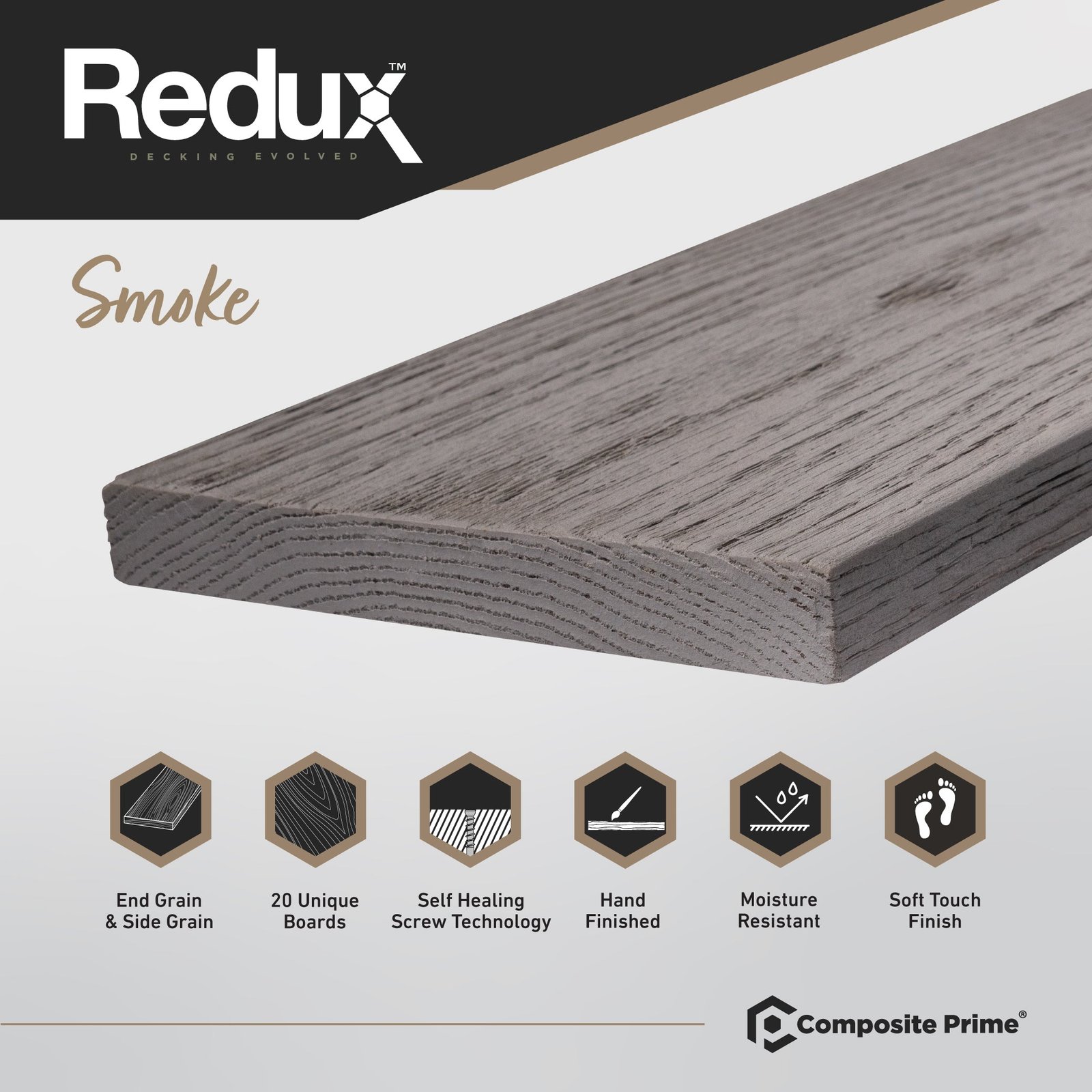 Redux - Deck Board 22 x 176 x 3600mm - Composite Prime - Image 2