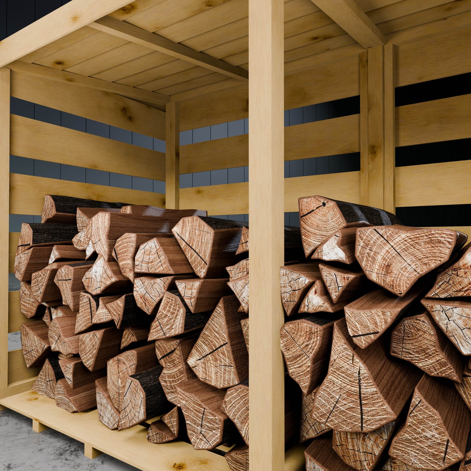 Pressure Treated Double Log Store - Image 4