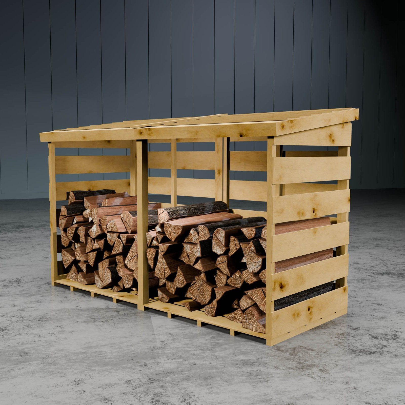 Pressure Treated Double Log Store