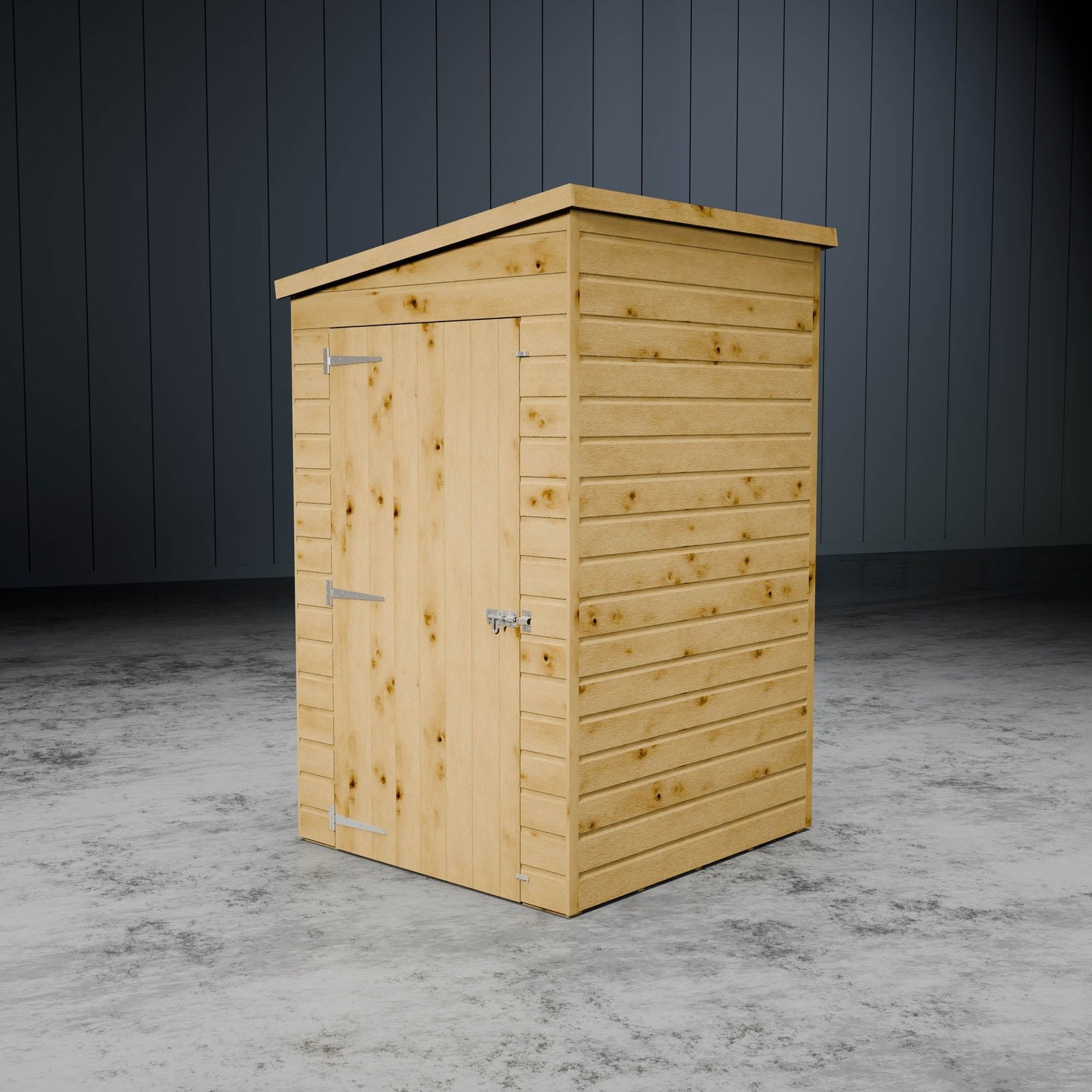 Modular Shiplap Pent Single Door Wooden Shed - Image 5