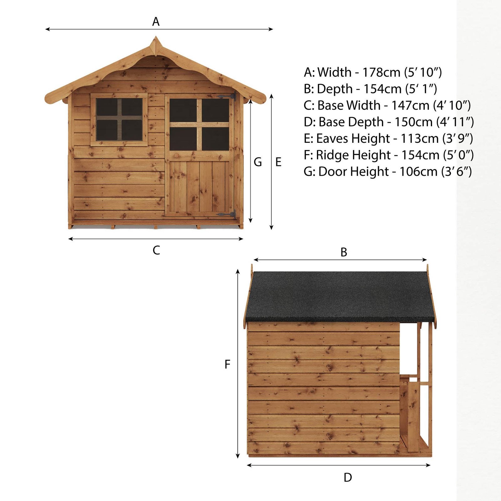 5 x 5 Poppy Wooden Playhouse - Image 10